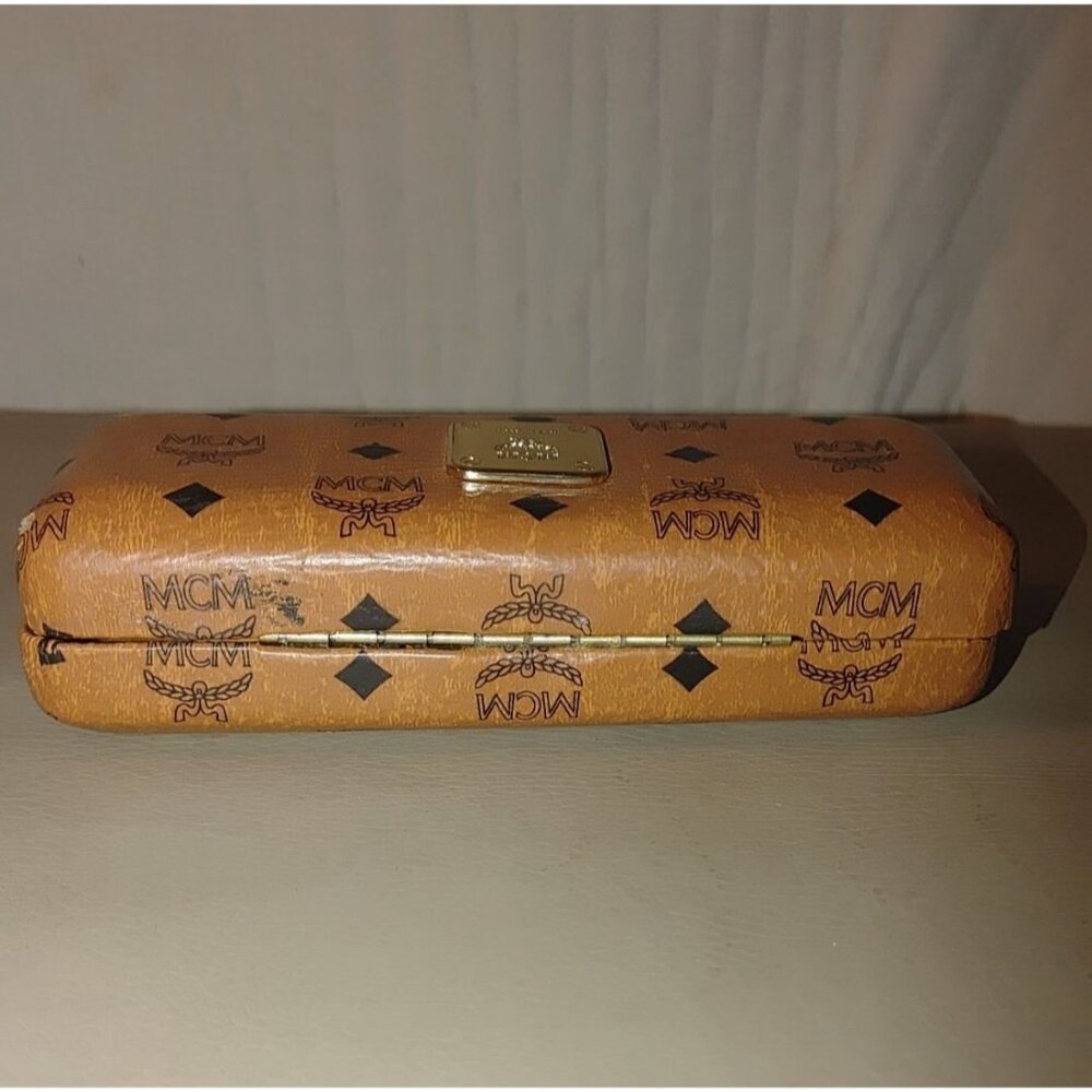 Munchen Vintage MCM Camel Brown Monogram Eyeglass Case Hard Shell 6x3x2 Leather - Picture 13 of 15